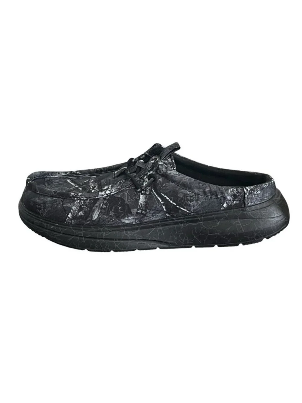 JELLY ROLL x Hey Dude Realtree Edge Wally Comf Slip Shoes Black Camo Men's 10